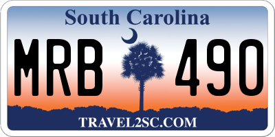 SC license plate MRB490