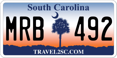 SC license plate MRB492
