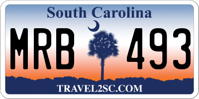 SC license plate MRB493