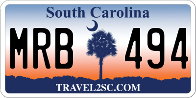 SC license plate MRB494