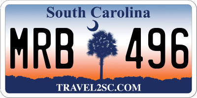 SC license plate MRB496