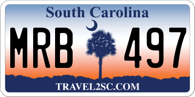 SC license plate MRB497