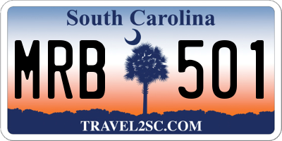 SC license plate MRB501