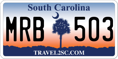 SC license plate MRB503