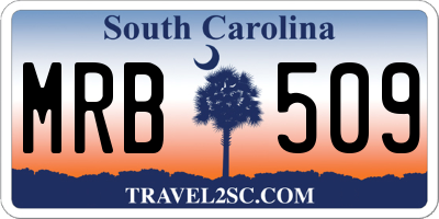 SC license plate MRB509