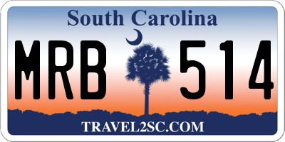 SC license plate MRB514