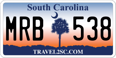 SC license plate MRB538