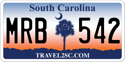 SC license plate MRB542