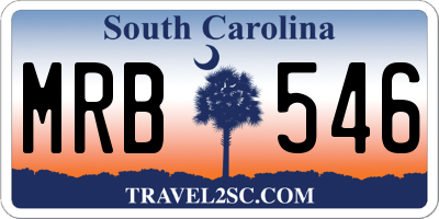 SC license plate MRB546