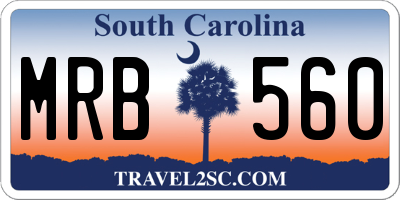 SC license plate MRB560