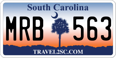 SC license plate MRB563