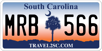SC license plate MRB566