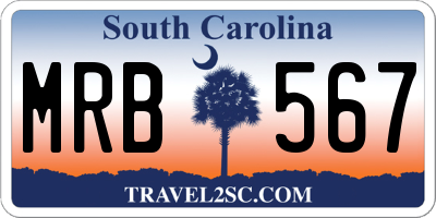 SC license plate MRB567