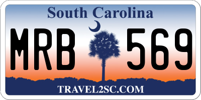 SC license plate MRB569
