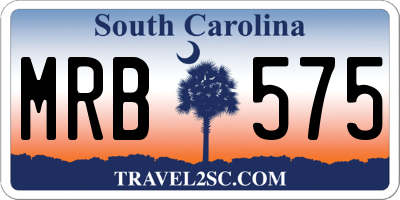 SC license plate MRB575