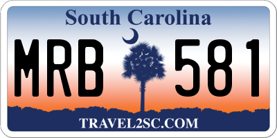SC license plate MRB581