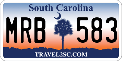 SC license plate MRB583