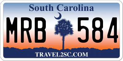 SC license plate MRB584