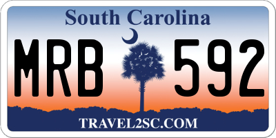 SC license plate MRB592