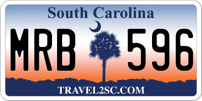 SC license plate MRB596