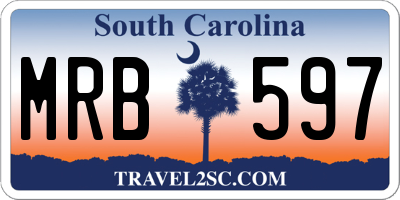 SC license plate MRB597