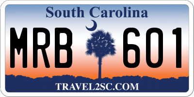 SC license plate MRB601