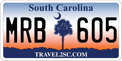 SC license plate MRB605