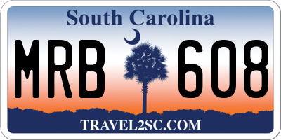 SC license plate MRB608