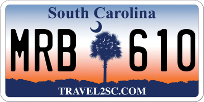 SC license plate MRB610