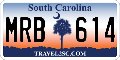 SC license plate MRB614