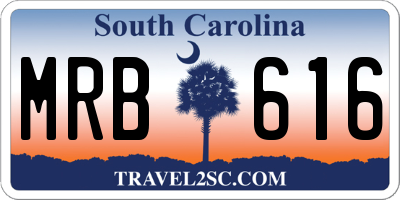 SC license plate MRB616