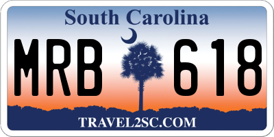 SC license plate MRB618