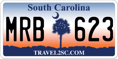 SC license plate MRB623