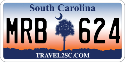 SC license plate MRB624