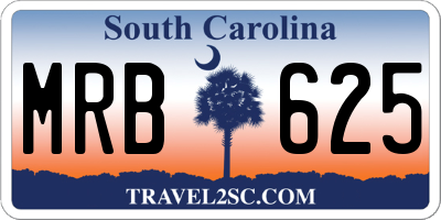 SC license plate MRB625