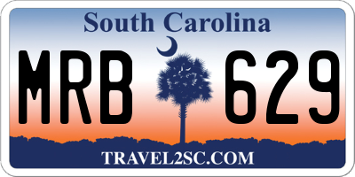 SC license plate MRB629
