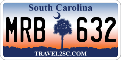 SC license plate MRB632