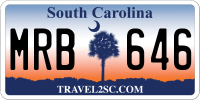 SC license plate MRB646