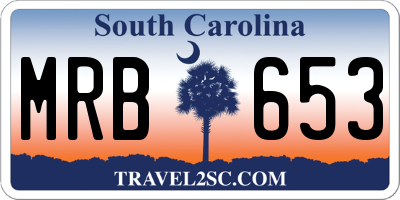 SC license plate MRB653
