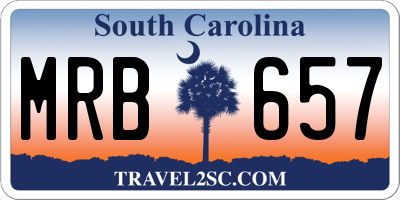 SC license plate MRB657