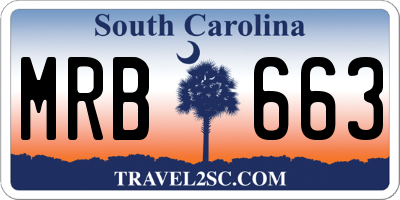 SC license plate MRB663