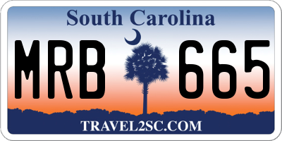 SC license plate MRB665