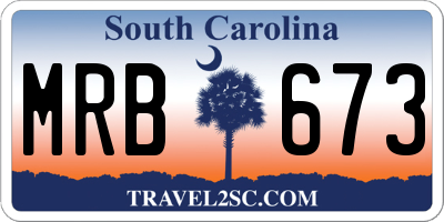 SC license plate MRB673