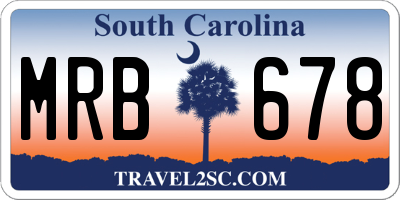 SC license plate MRB678