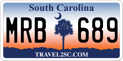 SC license plate MRB689