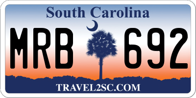 SC license plate MRB692