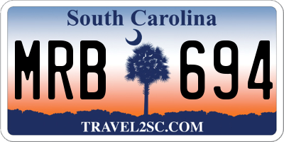 SC license plate MRB694
