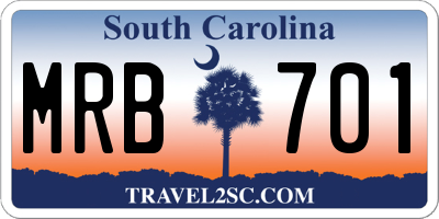 SC license plate MRB701
