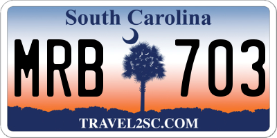 SC license plate MRB703