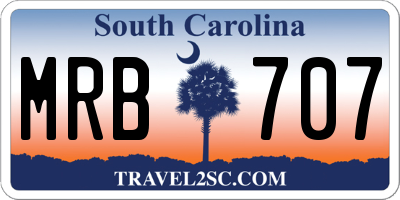 SC license plate MRB707